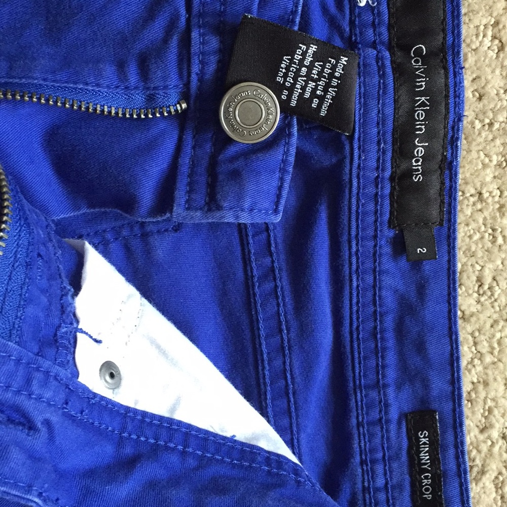 Royal blue 97% cotton casual jeans/pants - Picture 2 of 3